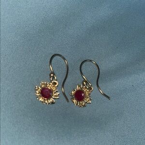 Red Floral Earrings